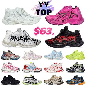 Femmes Hommes Designer Casual Chaussures Track Runners 7.0 Cuir Rose Blanc Noir Bleu Ivoire Multi Graffiti Deconstruction Baskets Plateforme Baskets