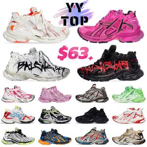 Dames Heren Designer Casual Schoenen Track Runners 7.0 Leer Nylon Roze Wit Zwart Graffiti Deconstructie Trainers Transmit sense Platform Sneakers