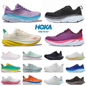 Femmes Mens Hokka Bondi 8 Clifton 9 Chaussures de course célèbres Hokah Classic Summer Song on Pink Orange Cloud Jogging Walking Outdoor Sports Sneakers Hok