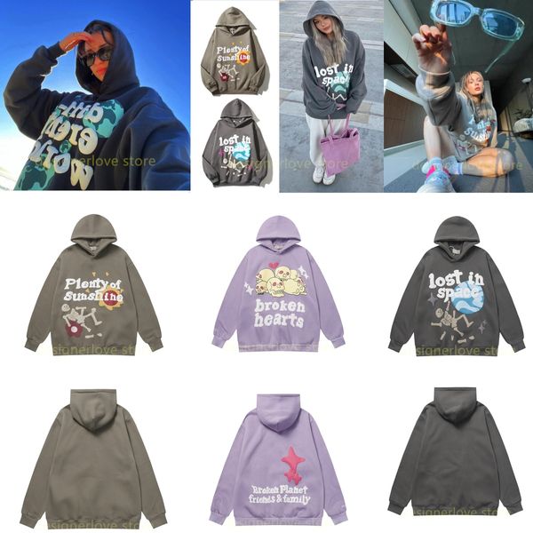 Mujeres para hombre con capucha diseñador streetwear sudaderas con capucha hombres hip hop rock denim teers traje conjuntos a juego hombre traje algodón moda sudadera chándal púrpura negro gris 2XL