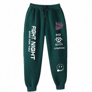 Femmes Hommes Joggers Pantalons décontractés Fitn Survêtement Bas Skinny Pantalons de survêtement Fight Night Pantalons Noir Jogger Track Sportswear 43NN #