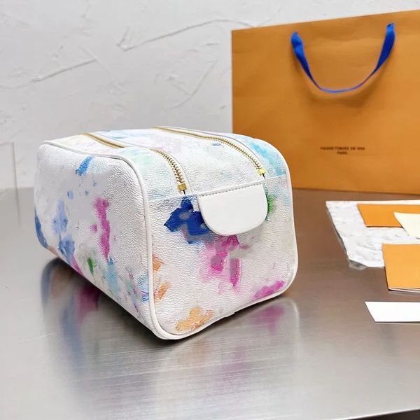 Mujeres para hombre Bolsas de lavado grandes Diseñadores de lujos Maquillaje Cosmético Bolsa de tocador Belleza Tie Dye Estuche de maquillaje Pochette Accessoires Double Zi Drbf