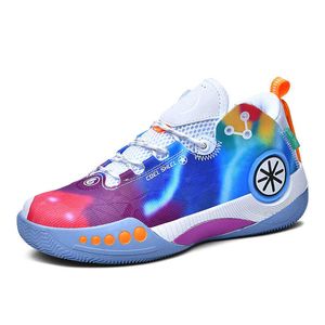 Dames heren basketbalschoenen in regenboogkleuren Hoge kwaliteit halfhoge trainers Ademende casual sneakers