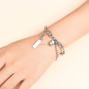 Dames metalen bal vierkant tag armband heup heupketens armbanden armbanden manchet voor vrouwen mannen mode sieraden wil en zandnieuw