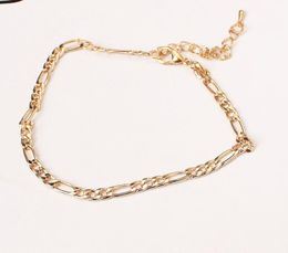 Dames Metalen Ketting Anklet Mode Eenvoudige Zilveren Goud Voet Enkelarmbanden Sieraden