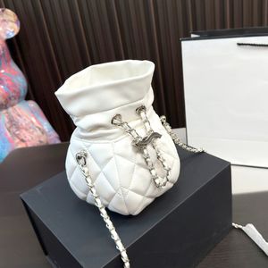 Femmes MINI cordon seau Vase sac de luxe sac à main design sac à chaîne en métal sac à bandoulière unique pochette en métal cordon de serrage