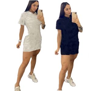 Dames Mini-jurken Shirt met korte mouwen Rokken Bodycon-jurk Zomerkleding Grote maten S-2XL Wit Zwart Letterrok Verpakt Hippe rokken 4630
