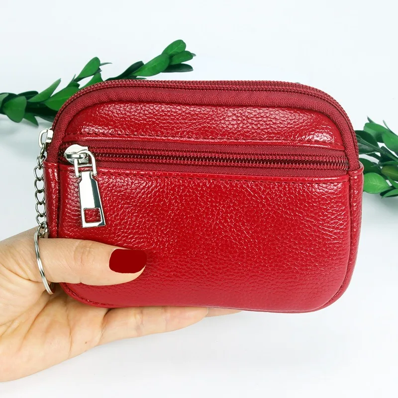 Kobiety mini portfel PU skórzana torebka karta Poręczka Moneta Moneta Krótkie portfele Małe torebka zapinka na klęską kluczy