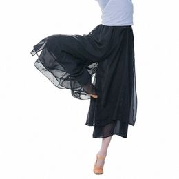Pantalones de entrenamiento de danza moderna para mujer, pantalones sueltos de danza para niña adulta, pantalones de danza clásica, pantalones de pierna ancha, Yoga corporal p0Kk #