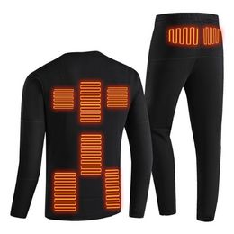 Dames motorfietsverwarming jas winter verwarmde jas mannen elektrische usb-verwarming thermisch ondergoed set shirt top kleding m-5xl cpa5963