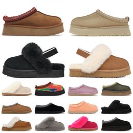 Dames Mosterdzaad Tazz Slippers Tasman Bont pluizige Slides Australian Classic Ultra Mini Platform Boot Funkette Slip-on Schapenvacht australie Winter Designer Booties