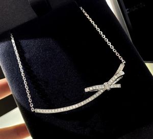 Vrouwen ketting S925 Silver Bow Necklace met 18K vergulde kraag botketen34856539410