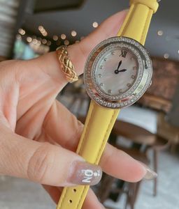 Relojes de pulsera de marca para mujer, reloj clásico de negocios de 41 mm con superficie redonda y hebilla de cuero con diamantes, reloj resistente al agua a la moda para mujer