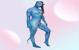 Femmes New Blue Avatar Couple Sexy Jumps Stretch Prom Prom Party Luxurious Stage Tentime Nightclub Show Costume Performing Halloween13016801