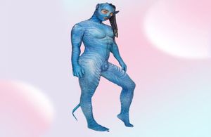 Femmes nouveau bleu Avatar Couple Sexy combinaison Stretch bal fête luxueux scène tenue discothèque spectacle Costume exécutant Halloween18400598