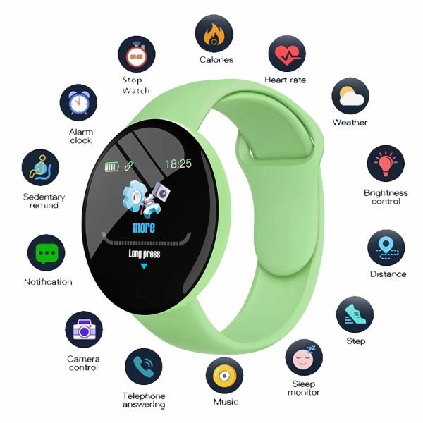 Women New Ejercicio D18 Real StepCount Smartwatch Multi Function Step Connected Smart Watch for Men Pro Adecuado para Android