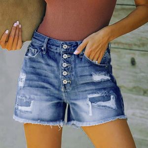 Femmes nouvelle mode été Denim pantalon jean court Sexy taille haute mince trou pantalon court avec poche été décontracté femmes