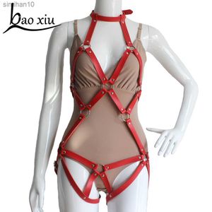 Vrouwen Nieuwe Harajuku Corset Riem Metalen Gesp Leer Punk Haak Verstelbare Bh-bandjes Unisex Kousenband Vrouwelijke Bondage Bretels L230518