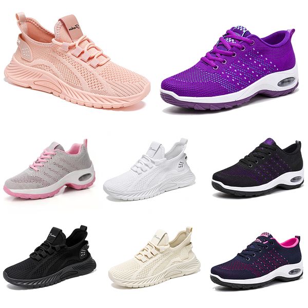 Femmes nouvelle randonnée hommes course chaussures plates semelle souple mode violet blanc noir confortable sport couleur blocage Q74 GAI 10220