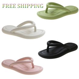 Vrouwen Nieuw product Flip Flop gratis verzending Beach Seaside Flat Bottom Designer schoenen Clip voeten Comfortabele Wit Zwart Groen Handige dames buitenschoenen