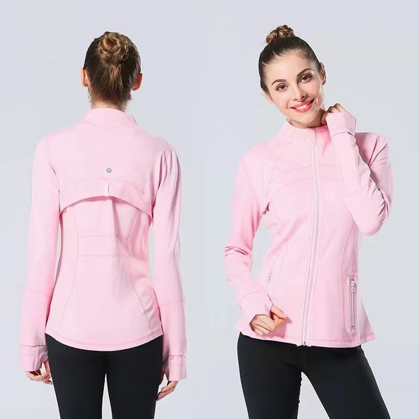 Mujeres nuevo traje de chaqueta con capucha de yoga Color sólido primavera otoño Cintura apretada Fitness Jogging Ropa deportiva 2023 caliente Delgado manga larga Stand Collar ropa 15 estilos