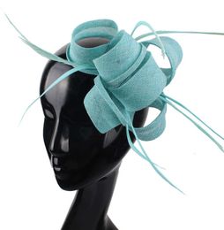 Femmes belle Mariage Fascinator chapeaux mariée élégant Mariage mode coiffure fête dîner dames plumes cheveux accessoires5634802