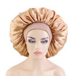 Capas de cabello para el sueño para mujeres Silky Satin Satin Doble Ajuste el sombrero de tapa de la cabeza para accesorios para peinar el cabello elástico y rizado
