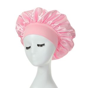 Bonnet de nuit en Satin pour femmes, Bonnet soyeux, Double couche réglable, couvre-tête pour cheveux bouclés et élastiques, accessoires de coiffure