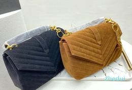 Niki – sacs à bandoulière en cuir et fourrure pour femmes, sacoches de styliste à la mode avec chaîne en or