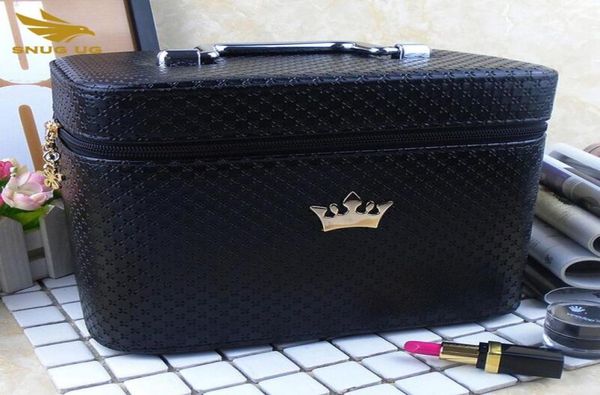 Femmes Noble Crown Big Capacial Makeup Case de maquillage professionnel Organisateur de haute qualité Sac de rangement de pinceau portable Boîte de rangement 4996073