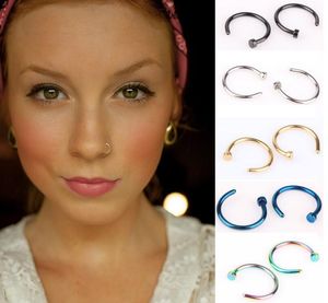 Vrouwen Nostril Neus Hoop Rvs Neus Ringen Clip op Neus Body Ring Fake Piercing Sieraden Lichaam Sieraden 5 Kleuren