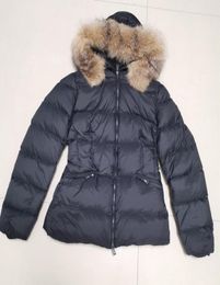 Vrouwen nylon short down jas mentale ritszakken riemthick warme jas klassieke ontwerper lady fur kap long winter outswear3149982