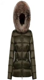 Vrouwen nylon short down jas ritssluiting zakken riemthick warme jas klassieke ontwerper lady fur kap long winter outswear2885467