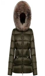 Femmes Nylon Short Down Jacket Zipper Close Pockets Beltthick Warm Coat Classic Designer Lady Fur Hood Long Winter Outwear2665371