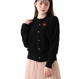 Femmes O-Cou Cardigan Pull Carto Bared Dents Brodé Cott Automne Lg Manches Simple Boutonnage Lâche Pull Occasionnel o7eJ #
