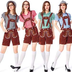 Dames Oktoberfest bier vol 3 stuk shirt en riembroek cap oktoberfest cosplay kostuum