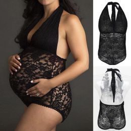 Mujeres One Piece lencería Bodysuit Mosaic Teddy Mesh Pamas para sesiones de fotos de maternidad embarazada