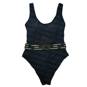 Traje de baño de una pieza para mujer Traje de baño sin espalda sexy Traje de baño estampado de diseñador Traje de baño negro de lujo