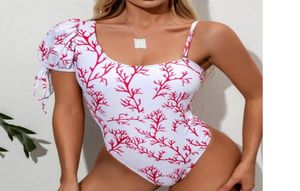 Femmes OnePice Swimsuit Print Backless Bandage Bikini Beach Swimswear Maillot de Bain Une Piece Femme F6886337