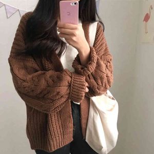 Vrouwen Open Cardigan Sweaters Winter Sweater Gebreide Lange Mouw Knitwear Meisjes Casual Bovenkleding Femme Top 909J 210420