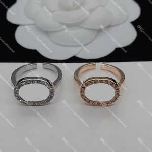 Vrouwen Opening Ringen In elkaar grijpende Brief Band Ringen Designer Diamond Ring Wedding Engagement Sieraden