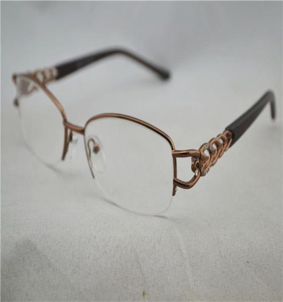 Mujeres Ópticas Medias Gafas Marco Metal Marca Men039s Gafas Lentes Computadora Miopía Gafas Marco SilverGoldBrown 6PcsLo6352268