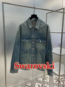 veste swarovski en jean oversize femme c 2 pièces sweat court + pantalon/robe plume CARDIGAN pull pull-over Coton, Laine et Mohair Tricot