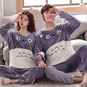 Femmes Pyjama Ensembles Chaud Hiver Flanelle Dessin Animé Pijamas Mujer Homewear Animal Vêtements De Nuit Homme Maison Vêtements Costumes Vêtements De Nuit Pyjamas 210830