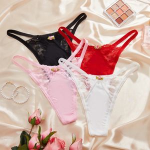 Vrouwen slipjes bloemen kanten sexy lingerie ondergoed ondergoed string met vrouwelijke lage taille g-string comfortabele intimaten onderbroek 240401
