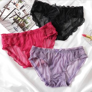 Femmes culottes sous-vêtements en dentelle confort taille basse élastique doux femmes Sexy culottes respirant mode Transparent caleçons