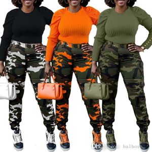 Pantalons pour femmes Designer Nouveau Pantalon de travail à la cheville en coton camouflage à la mode 3 couleurs