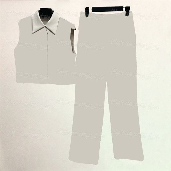 Pantalon de pantalon tops ensemble de chars de bouton décontracté d'été