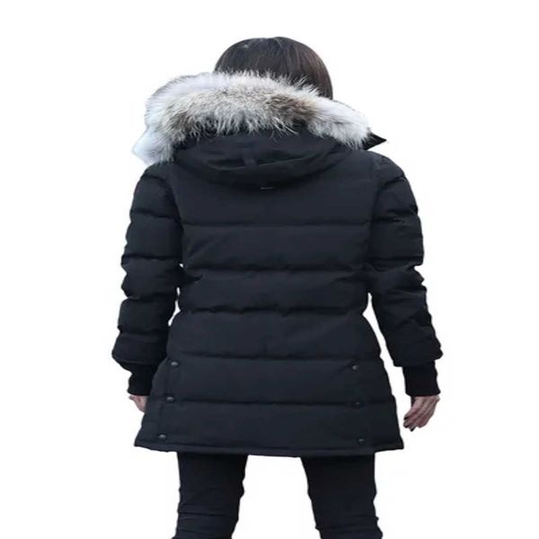 Mujeres Parka Down Chaquetas Abrigo Largo Cortavientos Ganso Grueso Piel Cálida Chaqueta Extraíble Cuello Invierno Puffer Real Wolf Arctic Hood Trim Doudoune Manteau L6ME