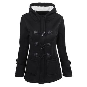 Femmes Parkas Slim Causal Manteau Printemps Automne Hiver Lady Pardessus Femme À Capuche Manteau Zipper Corne Bouton Outwear Veste Casaco Feminino